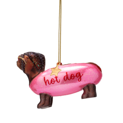 Kerstornament - Vondels Teckel "Hot Dog"
