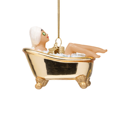 Kerstornament - Vondels Woman in Shiny Gold Bath