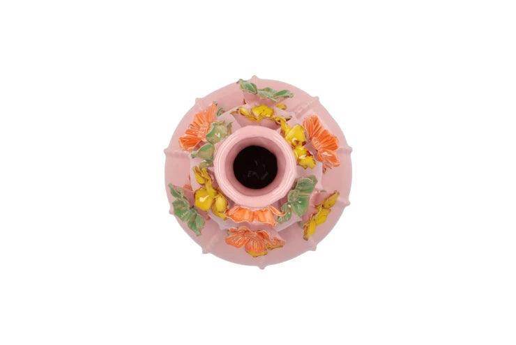 Vaas - Bloemen bubbelvorming lichtroze 14x22cm - JungleHome