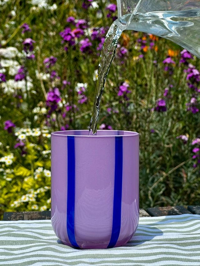 Glas Atina - Lila & Marineblauw