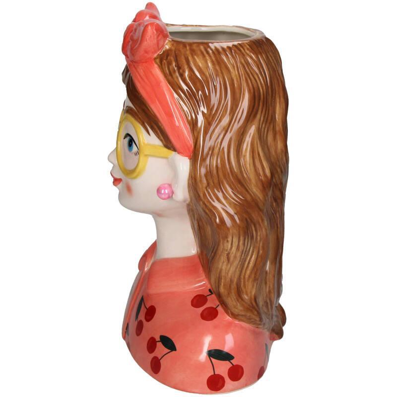 Vaas - Lady Fashion Roze met kersen print - JungleHome