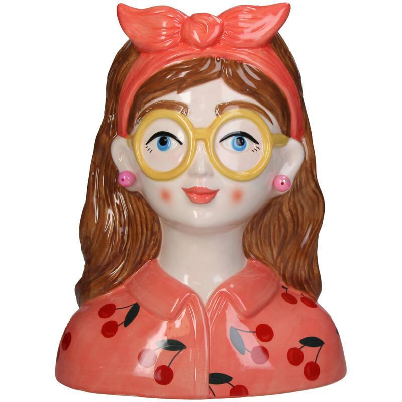 Vaas - Lady Fashion Roze met kersen print - JungleHome