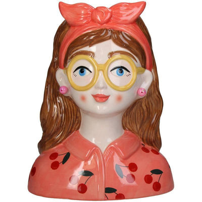 Vaas - Lady Fashion Roze met kersen print - JungleHome
