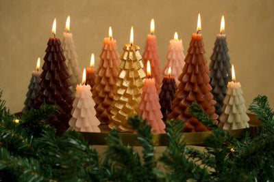Kerstboom kaars - Goud middel - JungleHome
