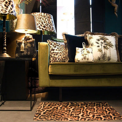 Sierkussen - fluweel gouden franjes Palmbomen - JungleHome